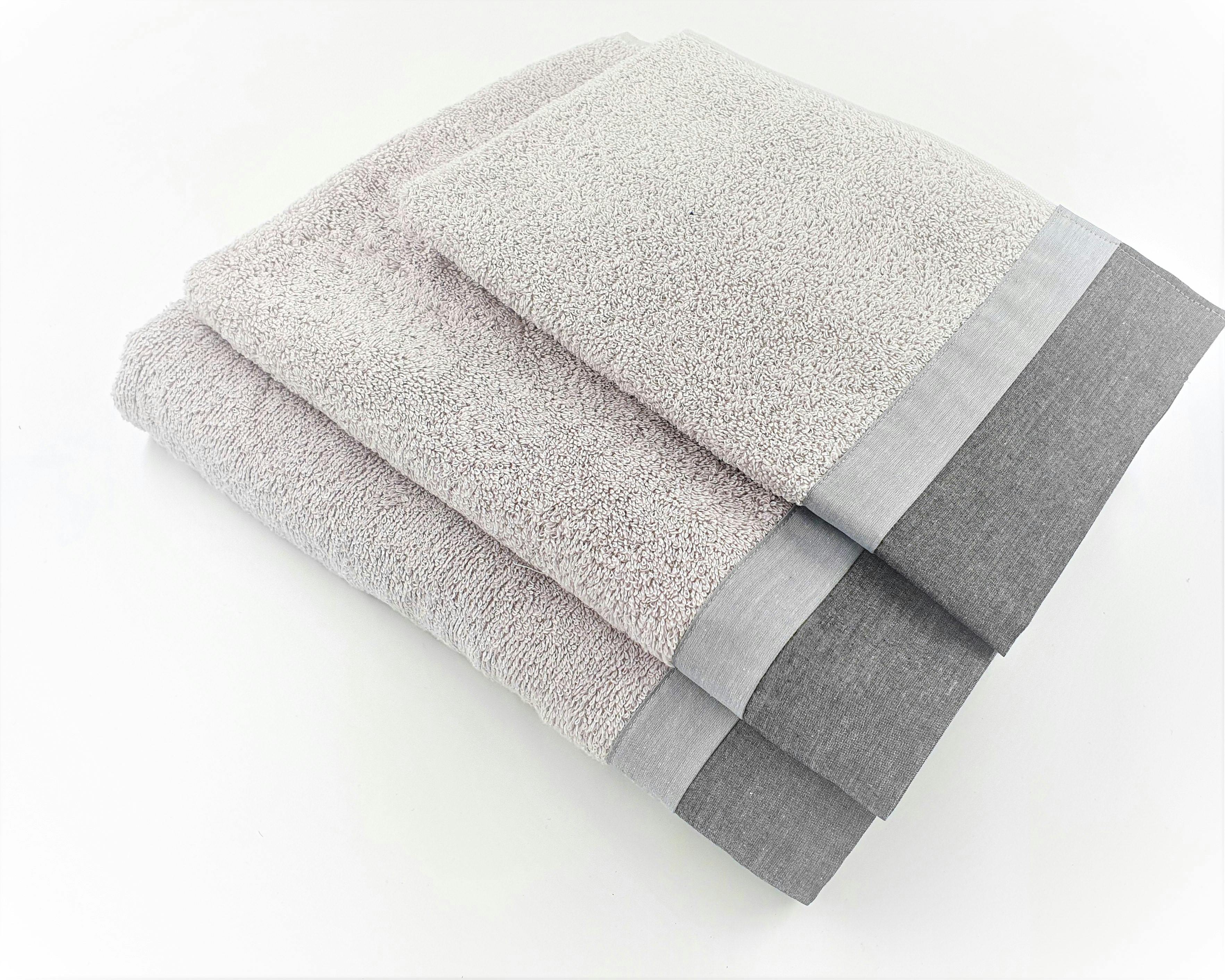 IPERSAN Set Spugna VARAZZE in puro cotone 100% cotone 3 Pezzi, Viso + Ospite  + Telo Bagno, Grigio Balza Grigia