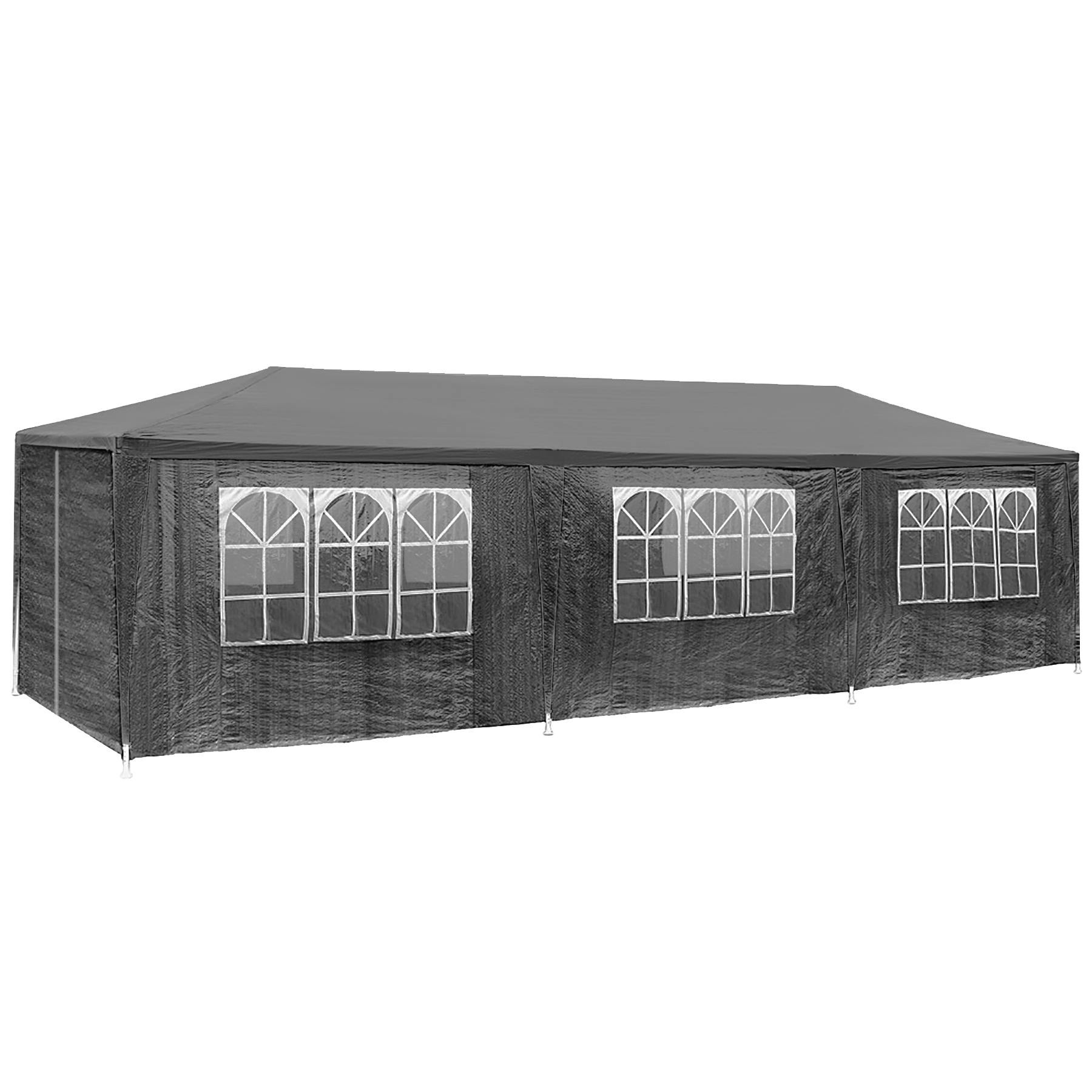 tectake Gazebo pieghevole Olivia 3x3 m con 2 elementi laterali - nero -  403149