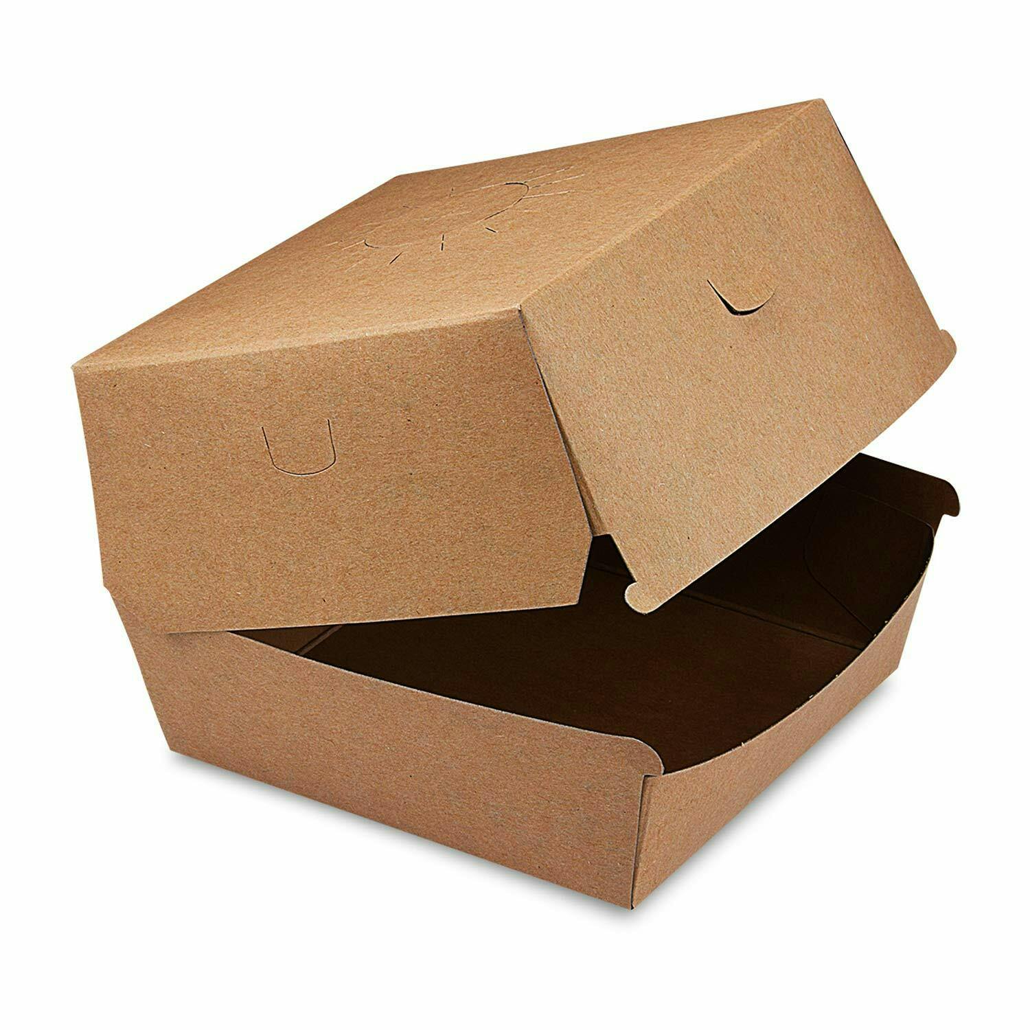 100x BIONATURE Hamburgerboxen kraft braun Fettbarriere 13,5x13,5x10cm