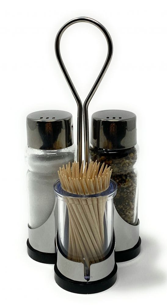 Menage für Salz & Pfeffer mit Einsatz für Zahnstocher 12 x 8 x 12,5 cm 