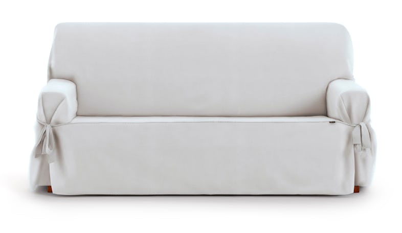 Funda de sofa con lazos Leire para sofa de 3 plazas - Color 00 Blanco