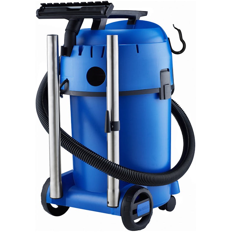 Masko® Aspirador Industrial, en seco y húmedo, Acero Inoxidable 2300W +  Enchufe función de soplado | con y sin Bolsa, Azul