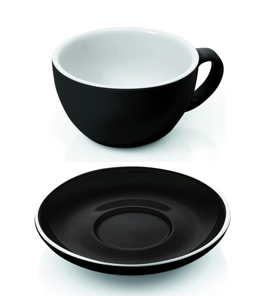 Espresso & Cappuccino Tassen Set 24-TLG. schwarz Porzellan ...