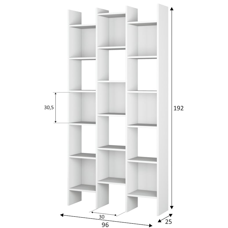 Librería Estanteria Z 63 con armario Duna / Blanco