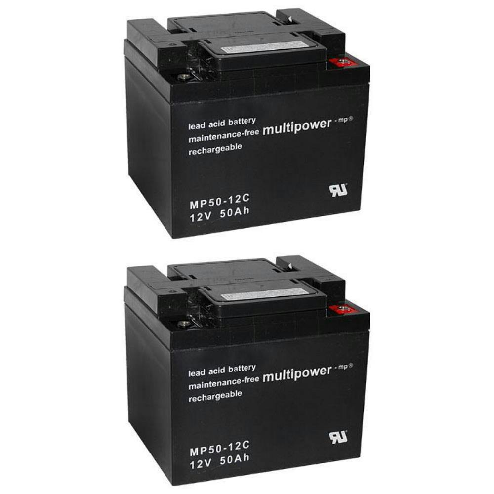 2 x AGM BLEI AKKU BATTERIE 12 V 50 Ah für ROLLSTUHL ELEKTROMOBIL 12Volt 50Ah 2 x AGM BLEI AKKU BATTERIE 12 V 50 Ah für ROLLSTUHL ELEKTROMOBIL 12Volt 50Ah