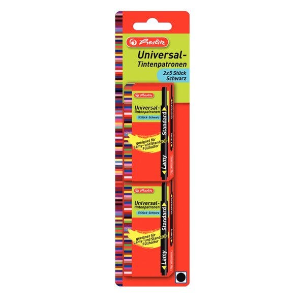Tintenpatrone, schwarz, 2er Blister, passend für fast alle StandardFüller und Lamy. VE = 1