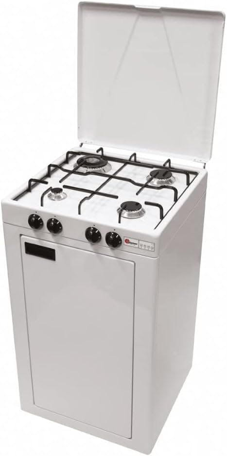 CFParker Fornello Cucina A Gas Con Valvola Di Sicurezza Gpl / Metano 4 Fuochi Acciaio Inox Con Mobile Grigio Grafite 541accgps Metano 84695375