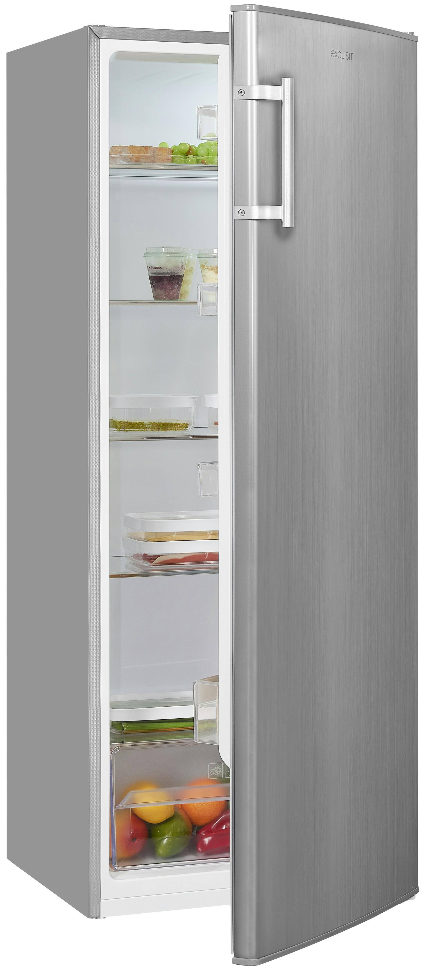 Exquisit Vollraumkühlschrank KS320-V-H-040E inoxlook | 242 l Nutzinhalt |  Edelstahloptik | METRO Marktplatz