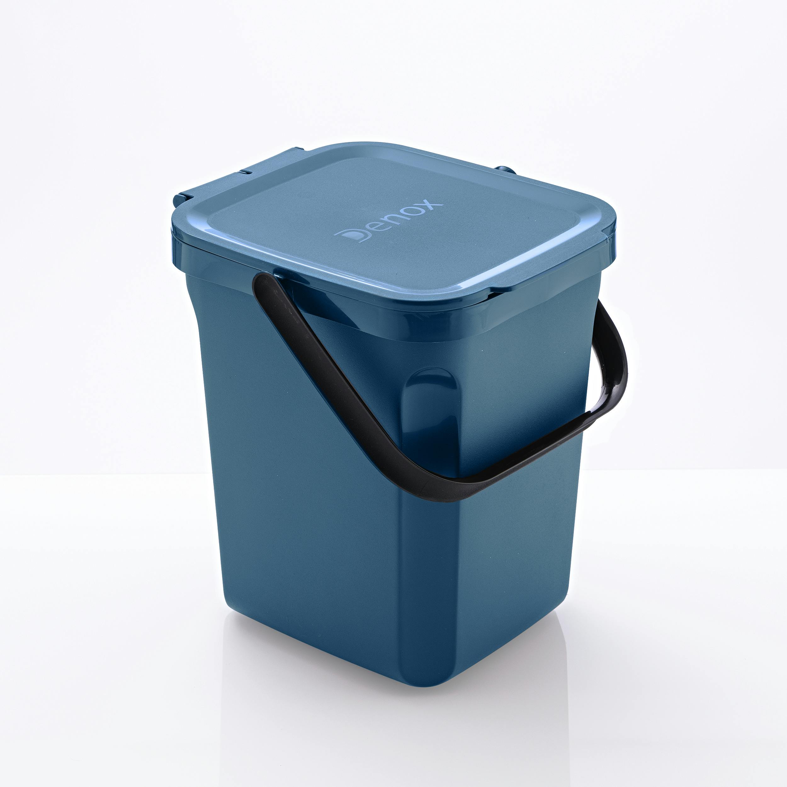 Cubo de basura con tapa 100 litros basurero azul asas de presión
