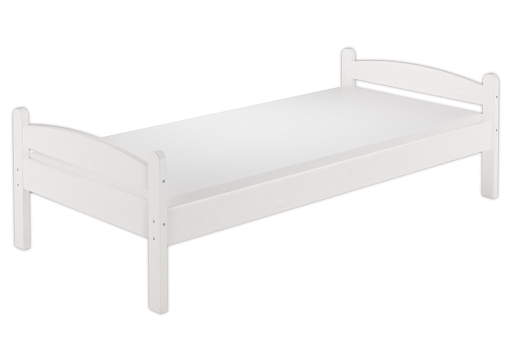 Stabiles Bett Kiefer massiv weiß 90x200 Einzelbett Jugendbett Rollrost