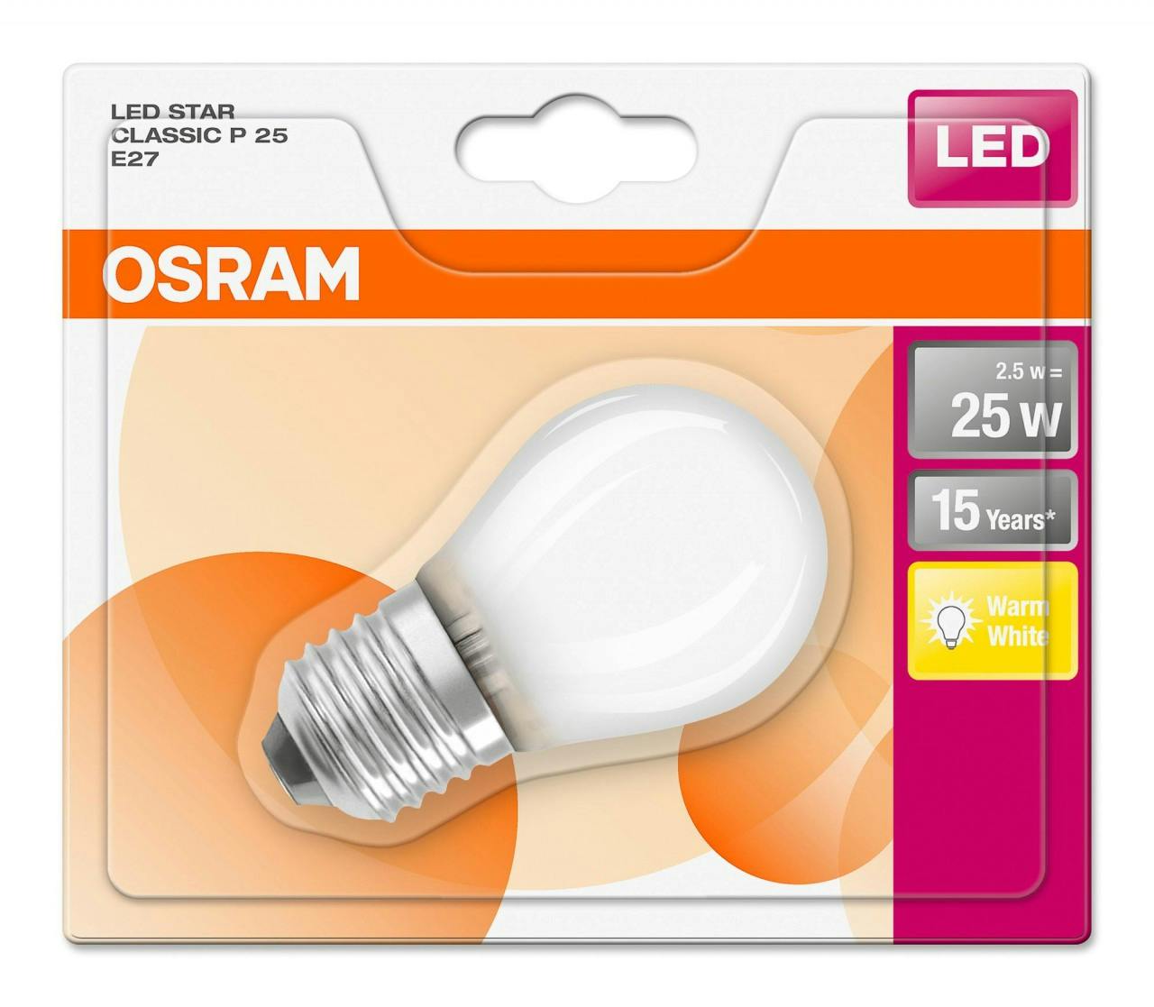 OSRAM LED STAR CLASSIC P 60 BLI Warmweiß Filament Klar E27 Tropfen 