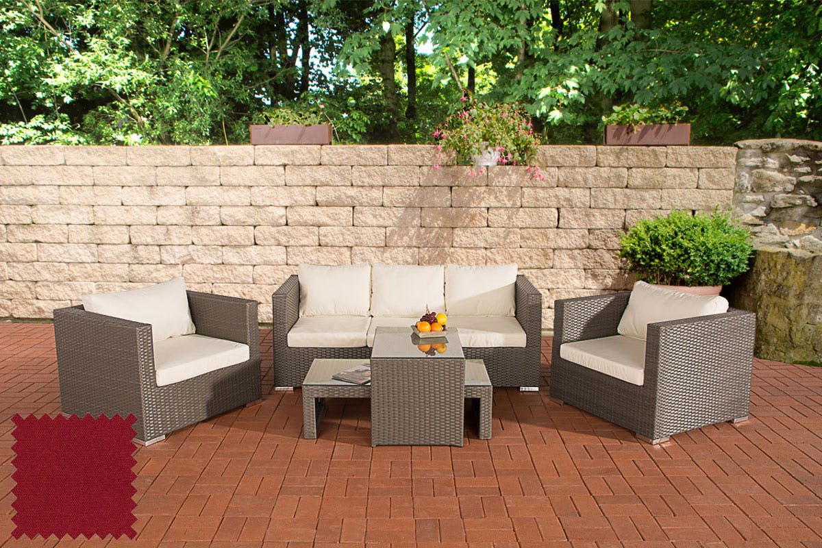 Lounge-Set Malolo Rubinrot grau | METRO Marktplatz