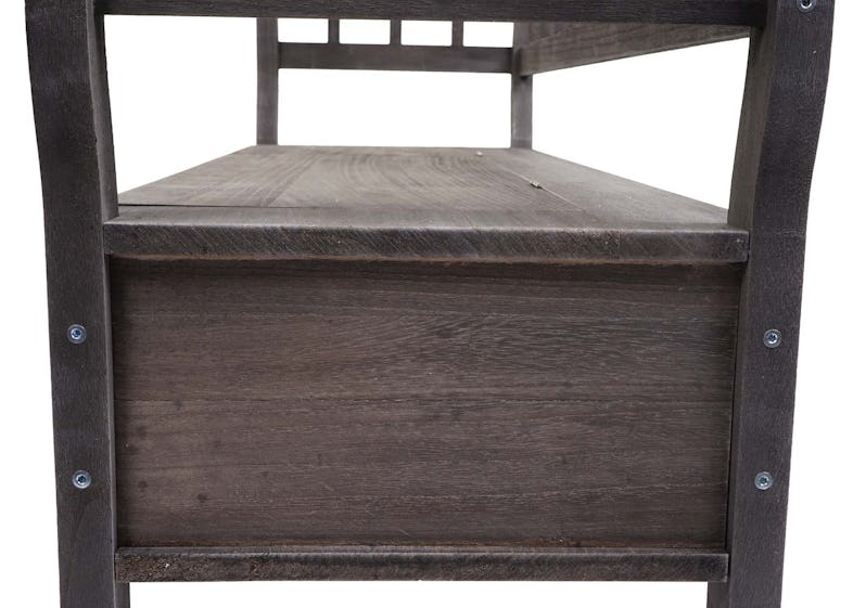 Banco T207, banco arcón banco de madera banco arcón, compartimento de  almacenaje cojín madera 119cm ~ gris-marrón, shabby