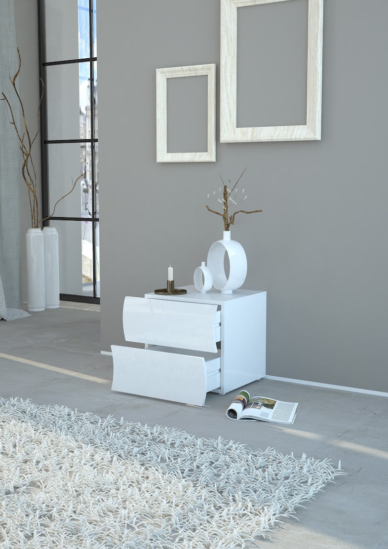Web Furniture Nanetto Kommode Melaminico ONDA 2 Cassetti 50cm bianco