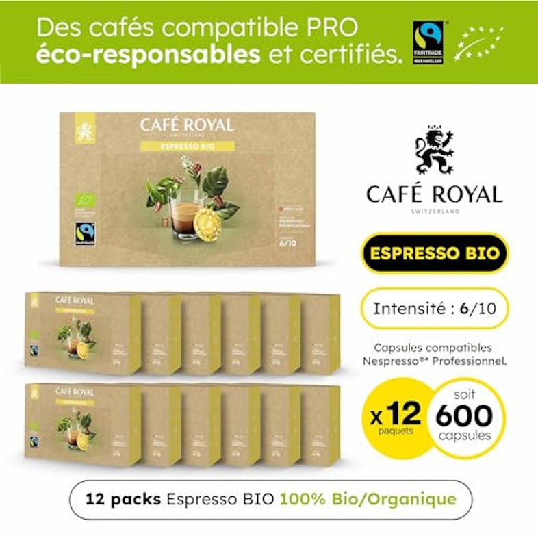 Lot de 100 Capsules Expresso Café Royal - Compatible Nespresso –