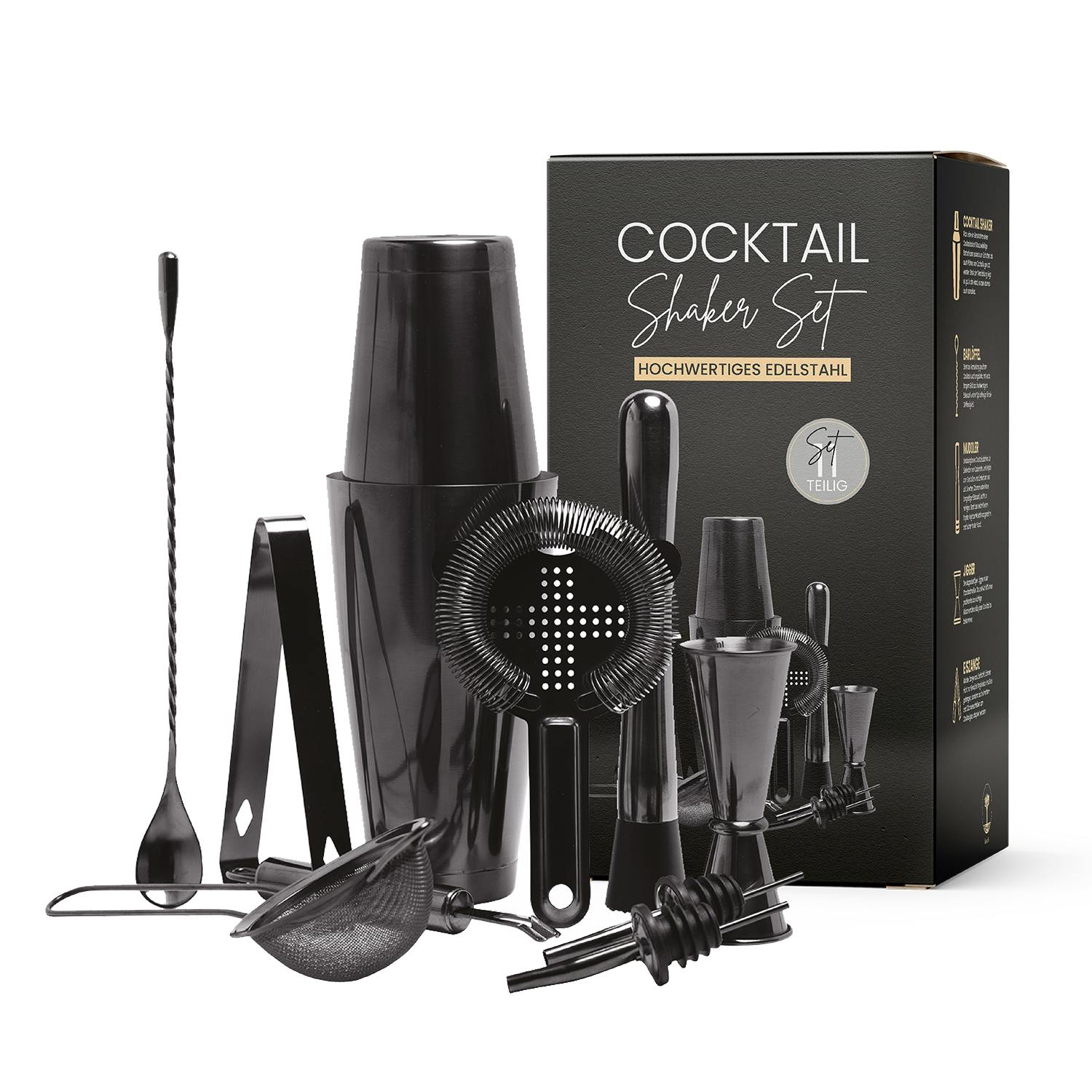 Cocktail Set 12teilig Edles Cocktail Shaker Set in Space Grey Cocktail