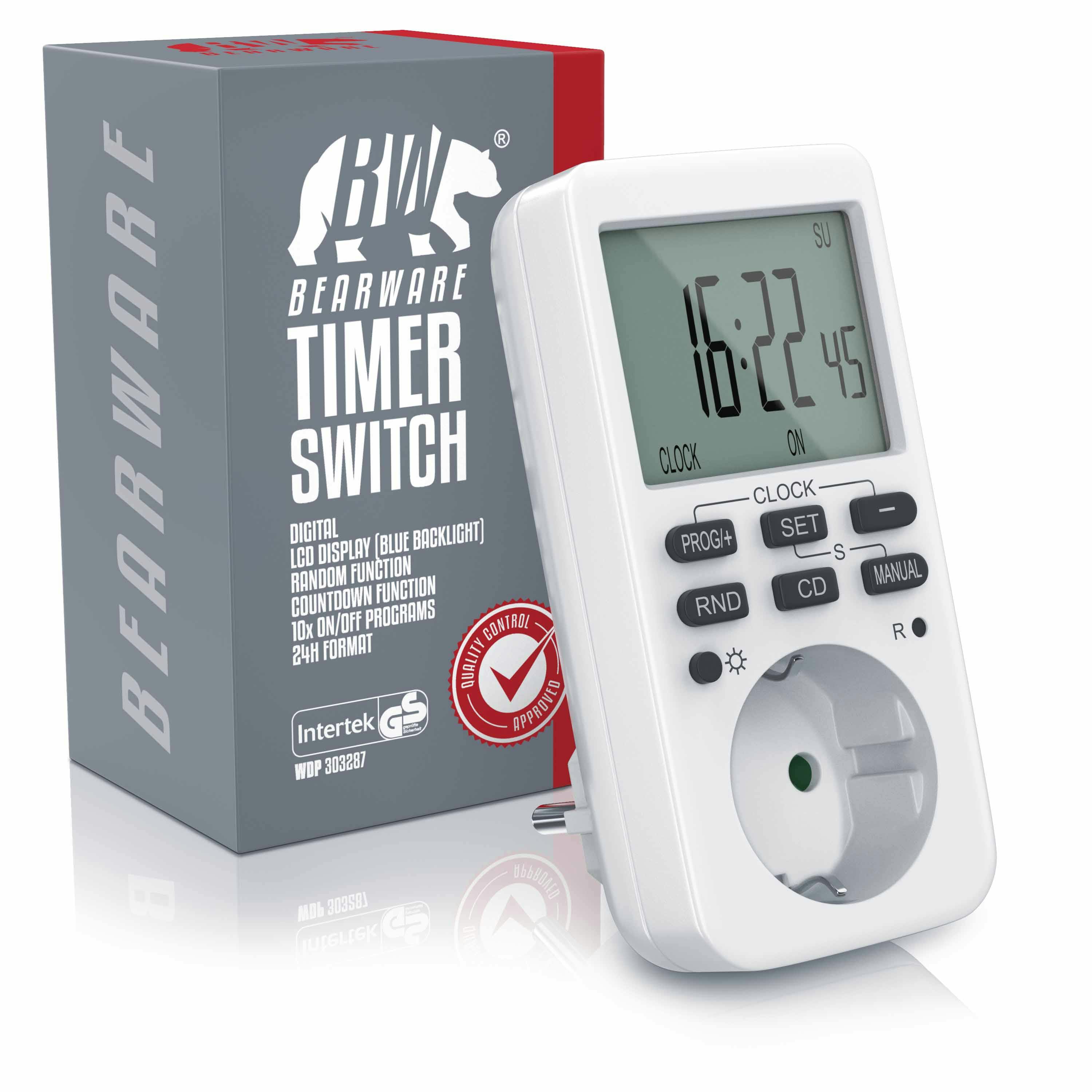 BEARWARE Zeitschaltuhr programmierbar mit LCD Display Steckdosen Timer / max  3680W