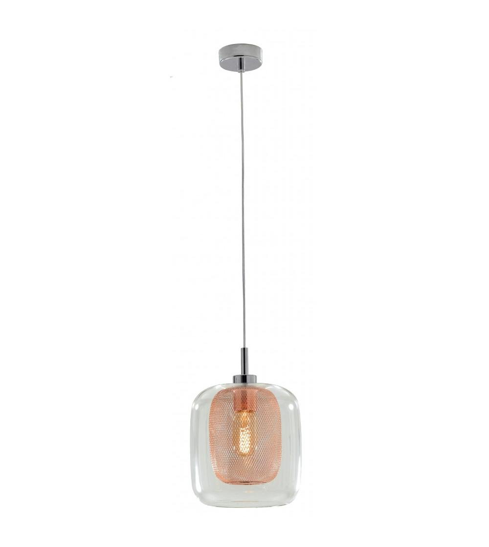 Pendelleuchte Hängeleuchte Hänge Deckenleuchte Metall Glas kupfe Ø.20