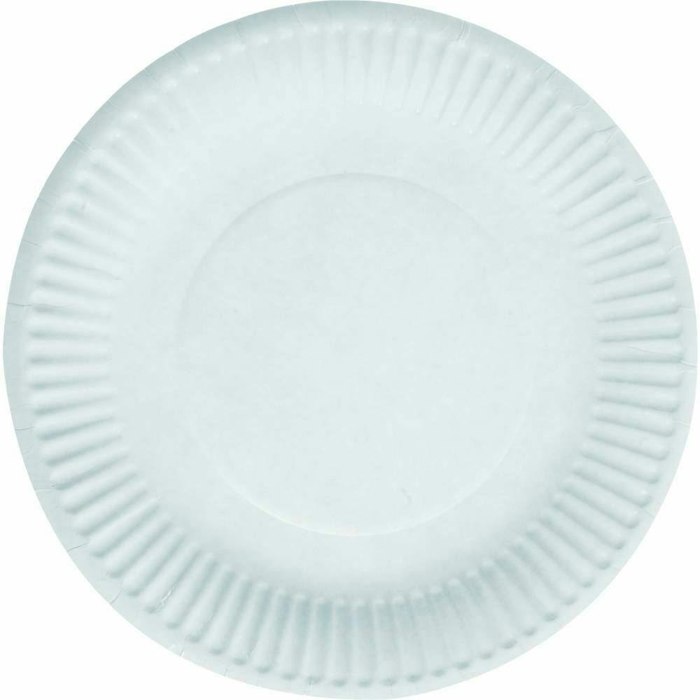 Assiette carton blanc Ø 18 cm plastifiée