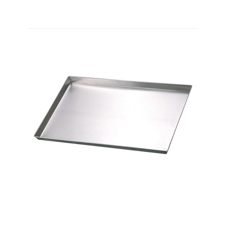 Teglia per pizza rettangolare alluminio professionale - cm.40x30 bordo basso