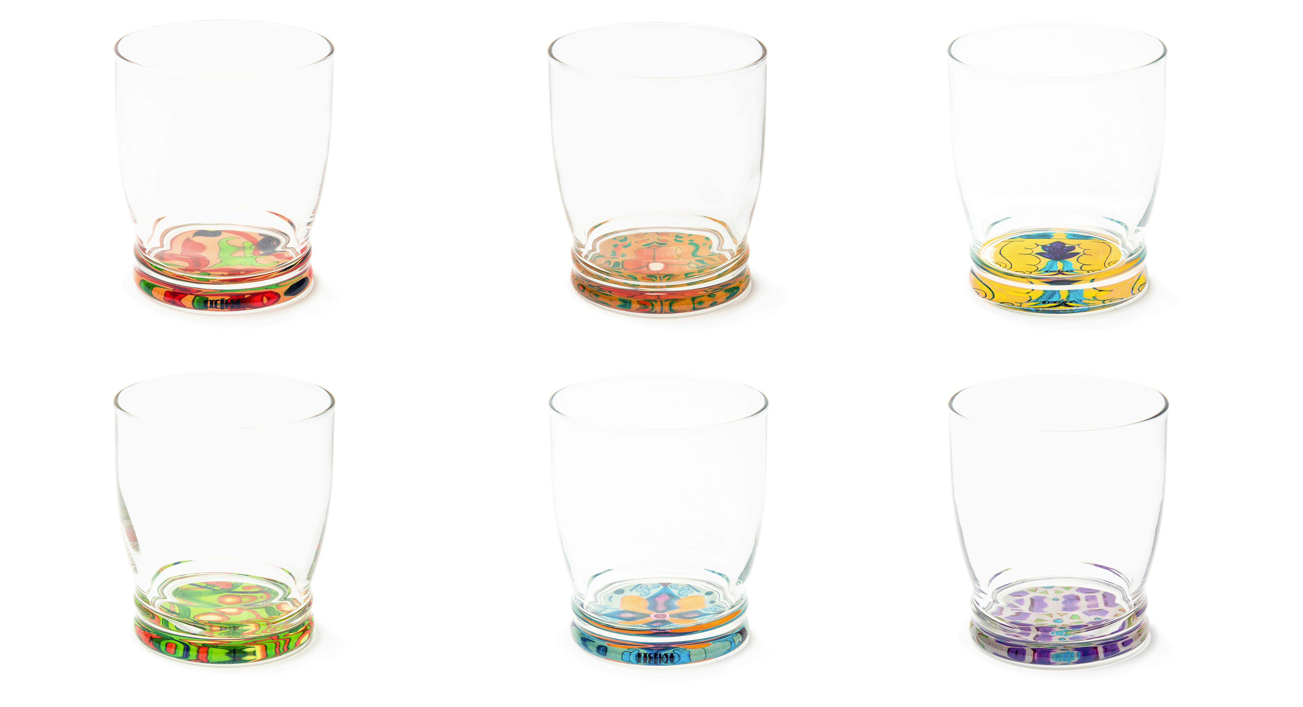 Excelsa set 6 bicchieri Lisbona vetro 8x9,5 cm multicolor