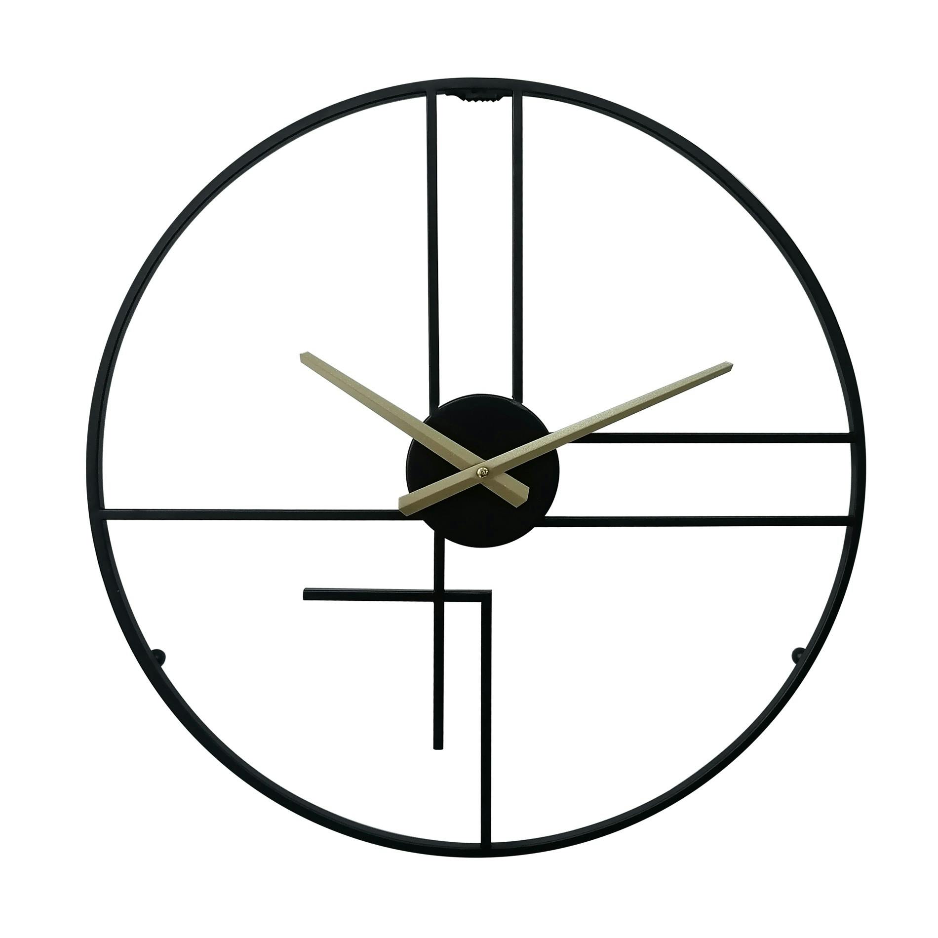 Rebecca Mobili Orologio Parete Moderno Nero Giallo Metallo Design Minimale  per Casa Ufficio