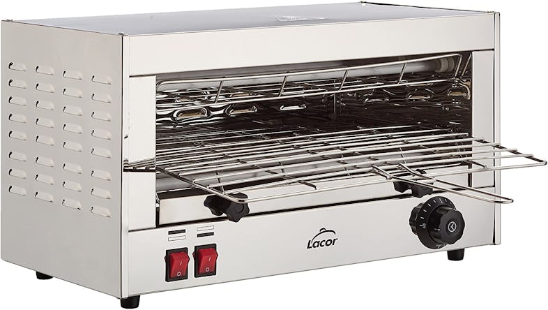 Lacor 69172 Grille-pain électrique horizontal à grille unique, gris, 2400 W