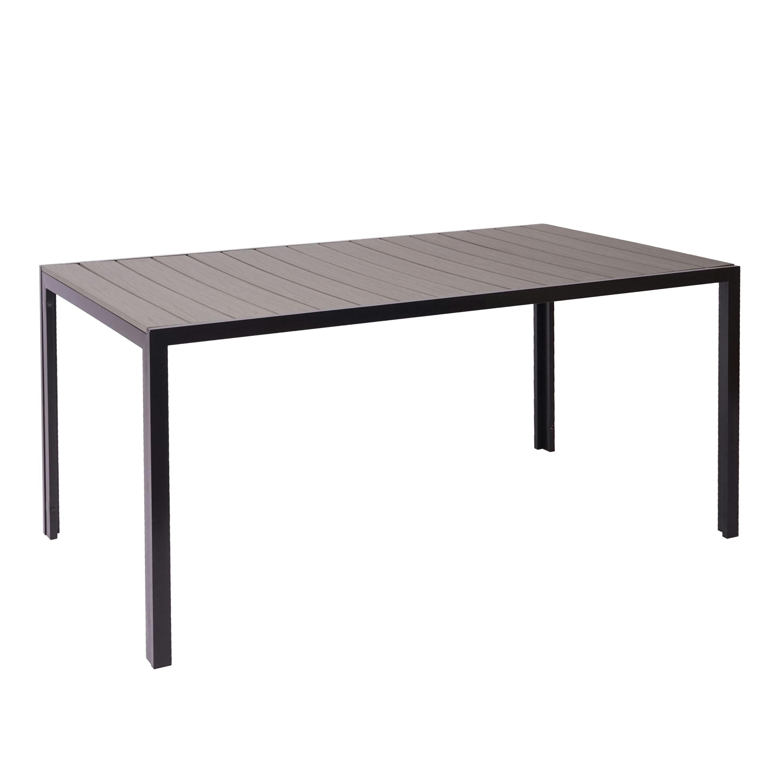 Gartentisch HWC-F90, Tisch WPC-Tischplatte | grau ~ Bistrotisch, 160x90cm Marktplatz METRO