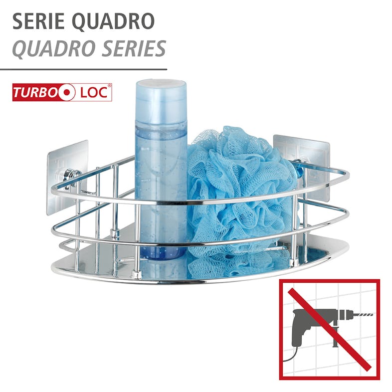 WENKO Turbo-Loc® Edelstahl Eckablage Quadro METRO | Marktplatz
