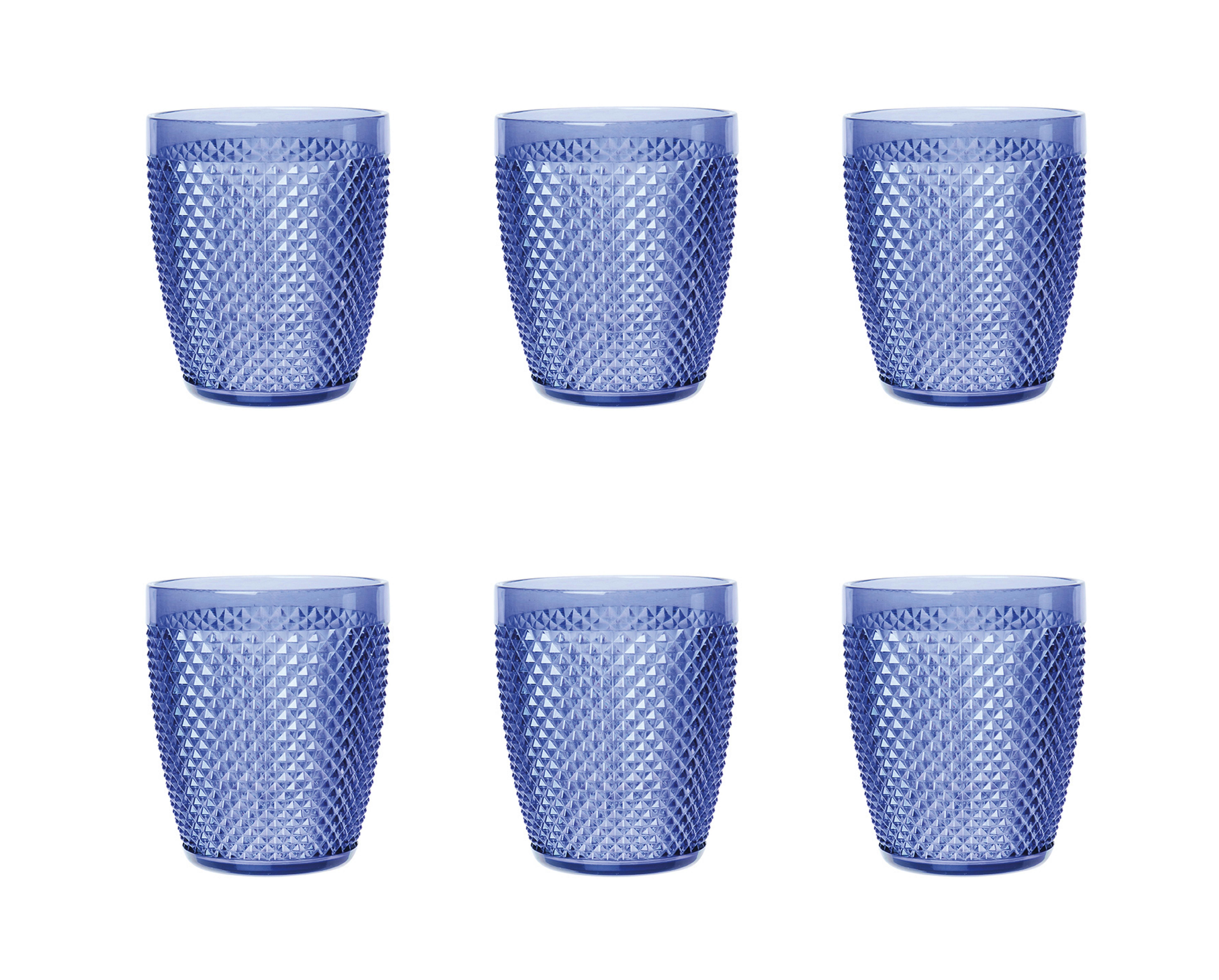 Excelsa set 6 bicchieri Diamond plastica 40 cl blu