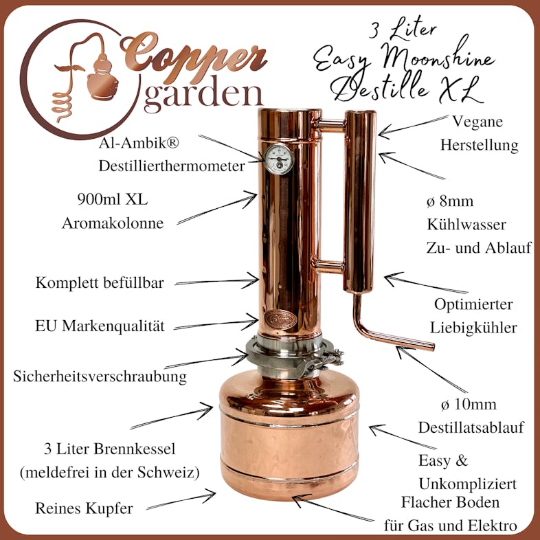 CopperGarden® Destille EASY MOONSHINE 2 Liter
