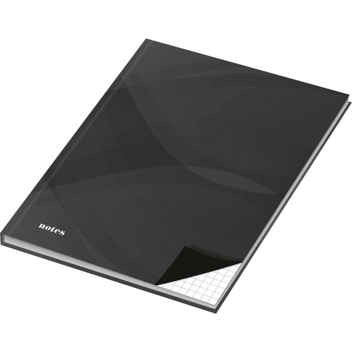 Notizbuch A5 Hardcover Kariert 96 Blatt Schwarz Metro Marktplatz