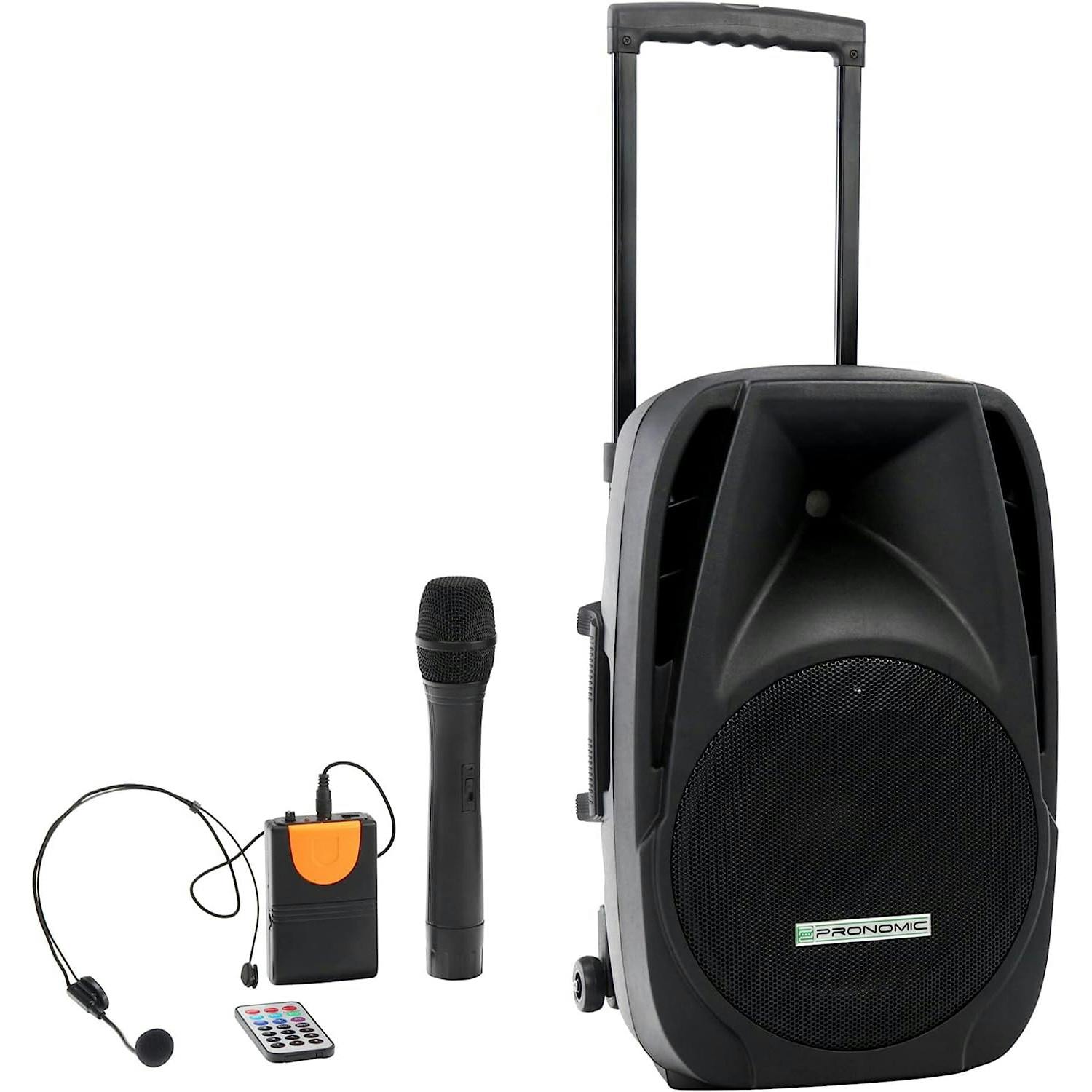 Enceinte Autonome Gemini AS 08 TOGO - 500W - Active sur Batterie USB/ Bluetooth/AUX/SD avec Microphone, SONORISATION DJ PA PIED