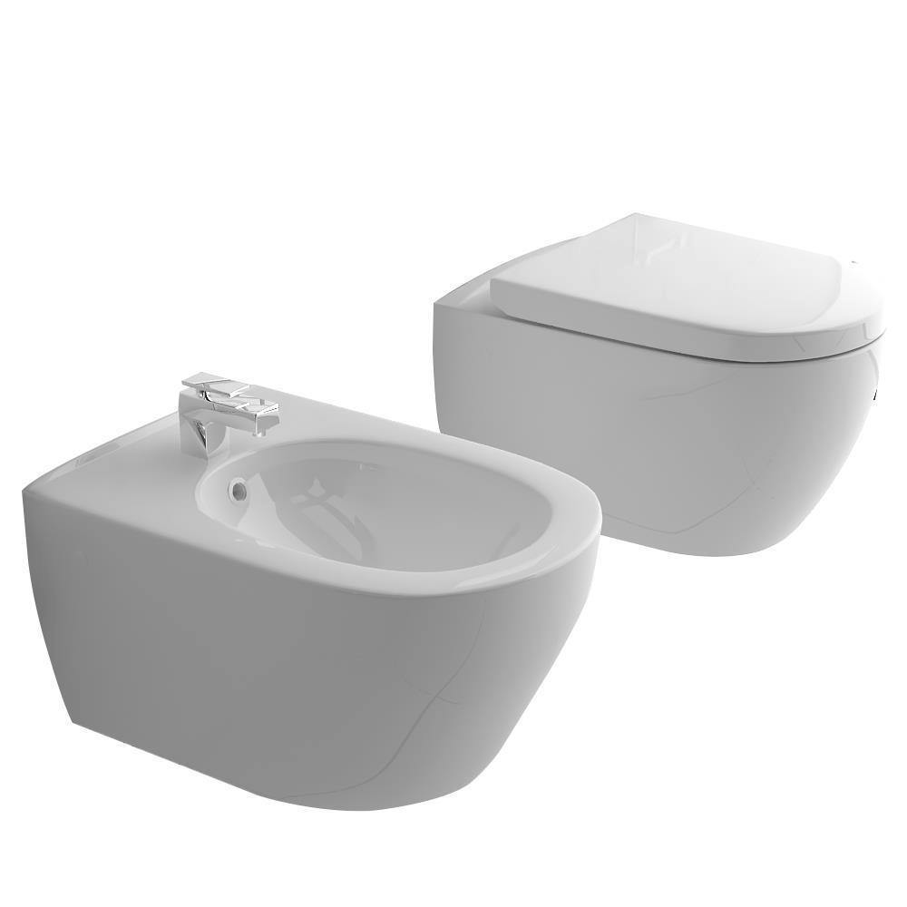 Bidet WC Sitz Toilettensitz mit Frischwasserspray Doppelt Düse Integrierte Bidet 