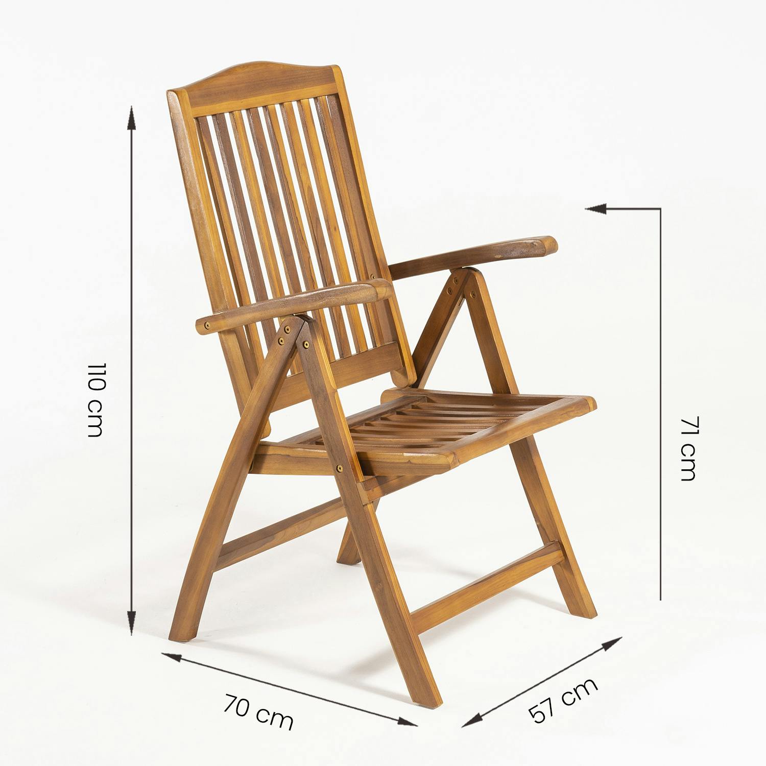  Silla de madera plegable reclinable, sillas de patio