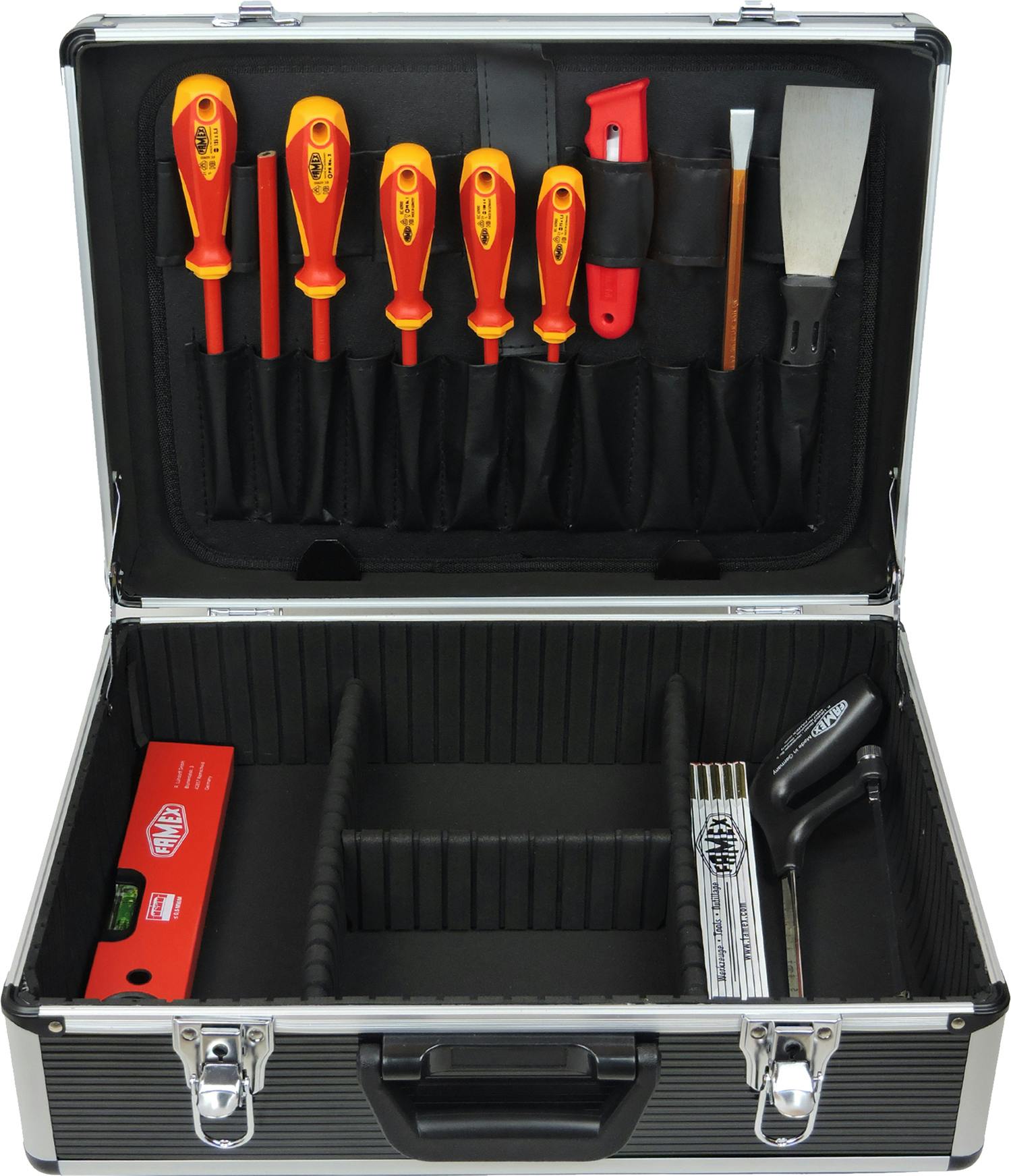 FAMEX 789-10 den - Werkzeug für Alu METRO mit Marktplatz Werkzeugkoffer | Elektriker PROFESSIONAL Set