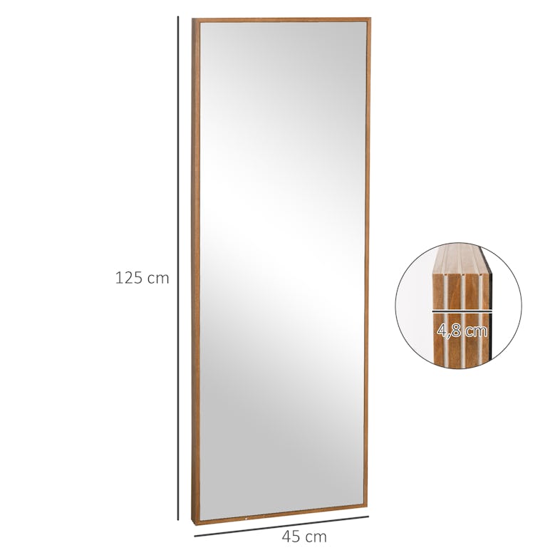 HOMCOM espejo de pie espejo de cuerpo entero 45x37x158,5 cm espejo de pared  con marco