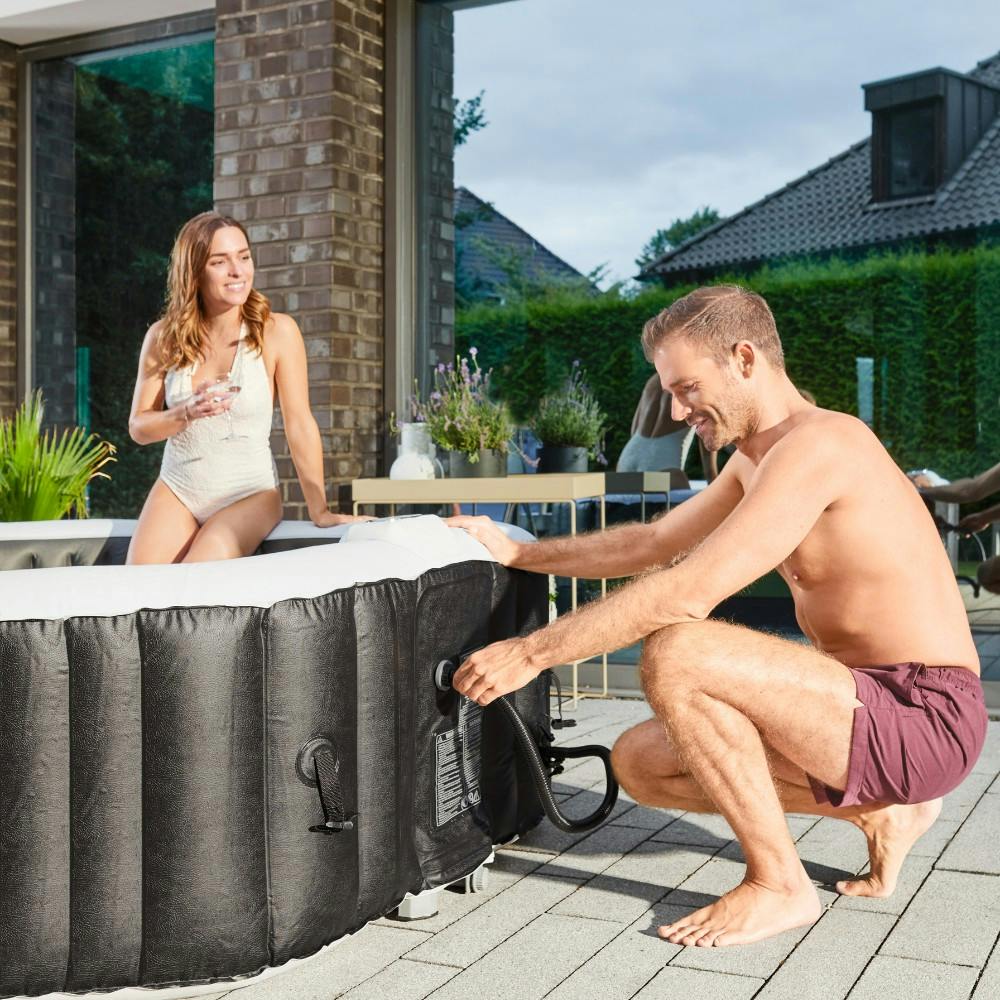 Home Deluxe Outdoor Whirlpool Sunset - 220x156cm Mit 32 Massagedüsen