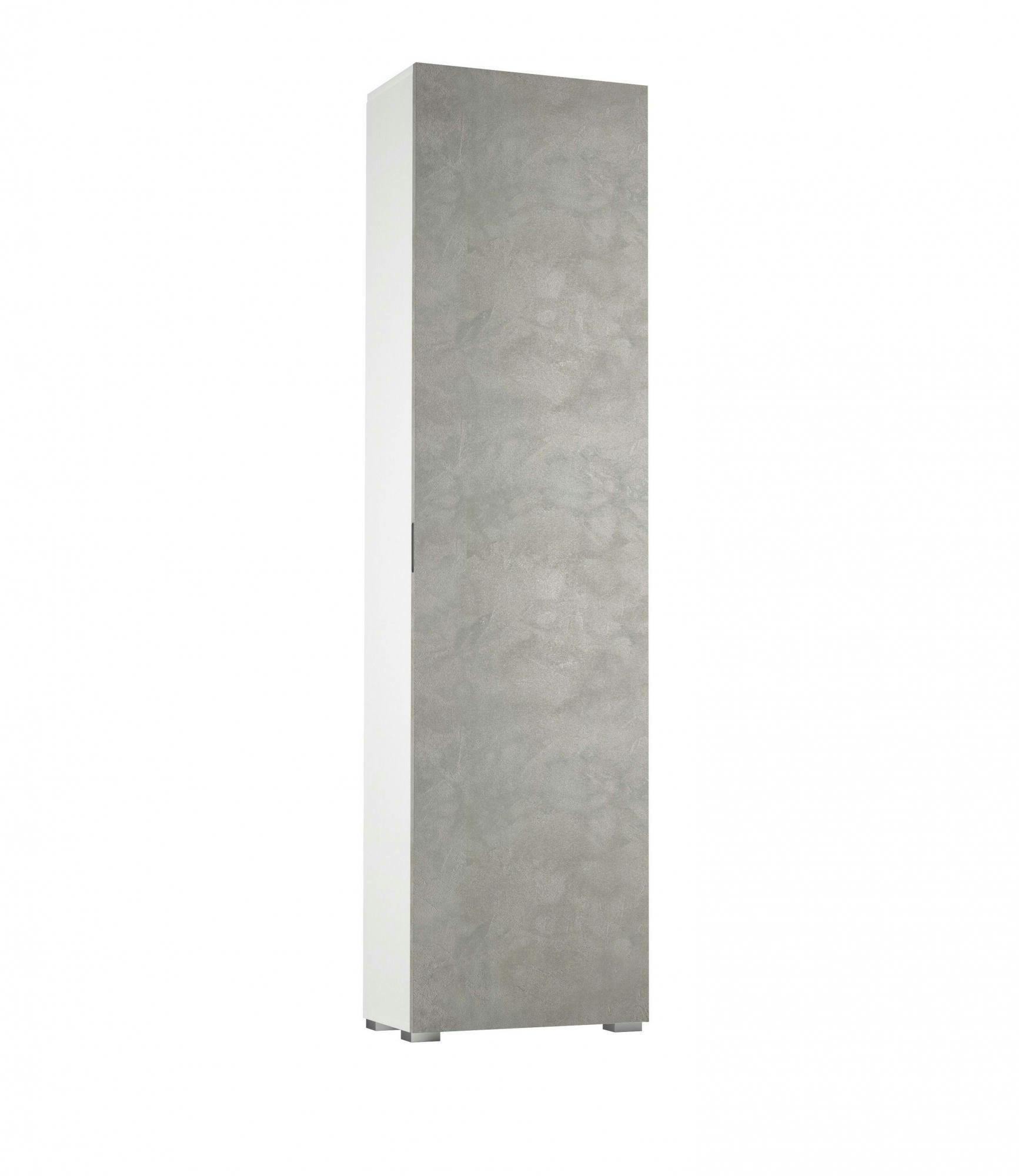 Armadio multiuso Fiordaliso, Mobile lineare a 1 Anta e 7 ripiani, Colonna  da ingresso o bagno, Scarpiera moderna, 100% Made in Italy, 50x30h182 cm,  Olmo, con imballo rinforzato