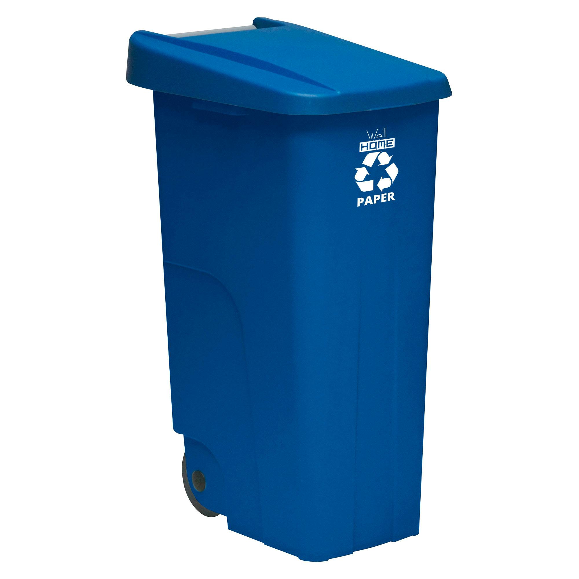 fricción destacar Visualizar Cubo de basura con ruedas WellHome 110L Ideal para Reciclaje Papel y Cartón  | MAKRO Marketplace