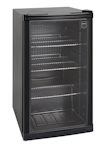 METRO Professional Mini frigorifíco para bebidas GPC1088 con puerta de cristal, metal/cristal, 49 x 43 x 83 cm, 88 L, refrigeración estática, negro