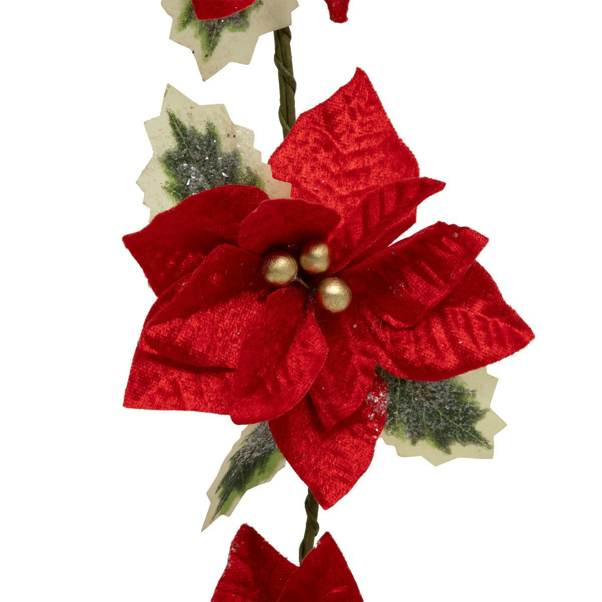 24 Pièces Glitter Fleurs De Poinsettia De Noël D’Ornement D