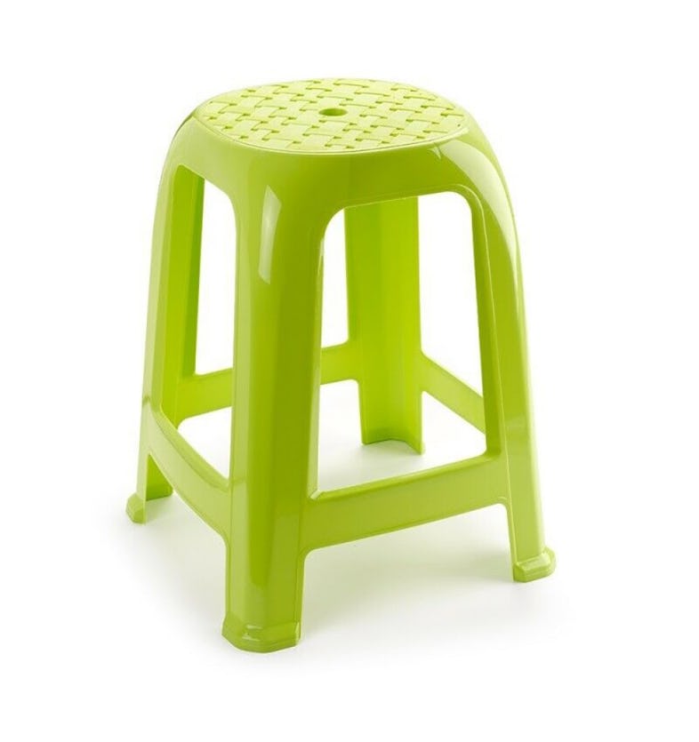 Taburete silla de plástico cómodo apilable banco jardín verde
