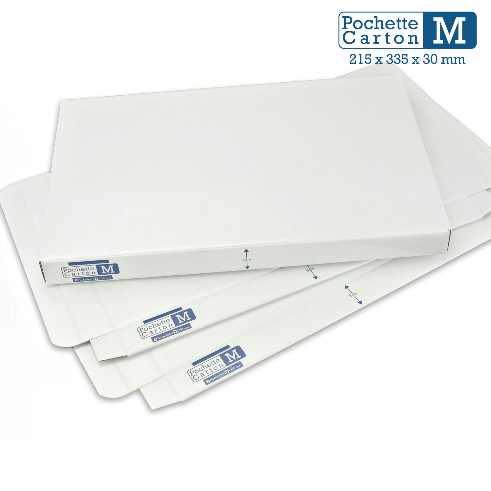 Lot de 500 Boîtes Pochettes Carton XS - hauteur 3cm - format 140x225 mm