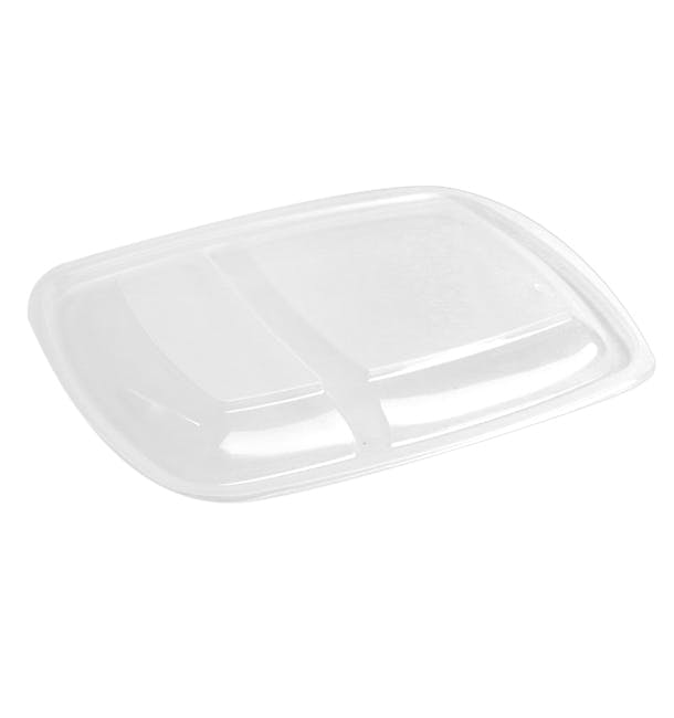 MONOUSO - Tapa para Envase Rectangular 2C Negro y Crema 23x16,5cm (300 ...