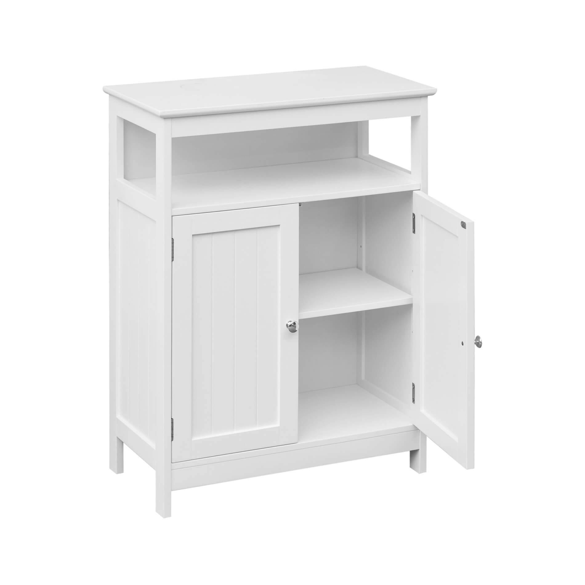 Rebecca Mobili Scaffale da cucina Stretto con 3 Ripiani in Legno Bianco  Mobile da bagno Moderno