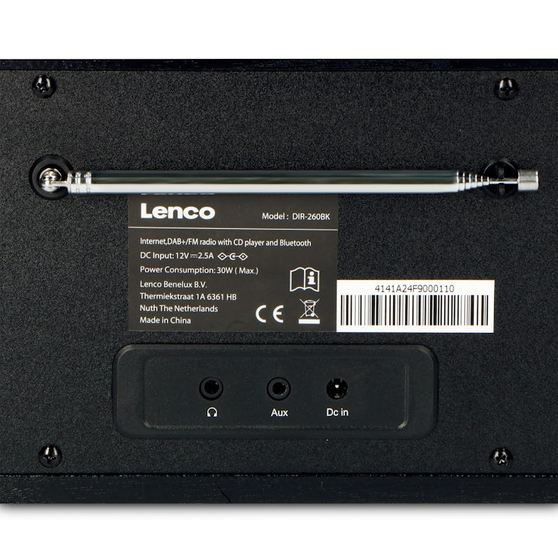 Lenco DIR-260BK - Internetradio mit DAB+ und FM-Radio, CD/MP3-Player,  Bluetooth, 2 x 10 Watt RMS, 2,8