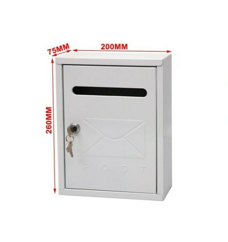 Buzon exterior blanco de metal para paqueteria correo de pared KMT