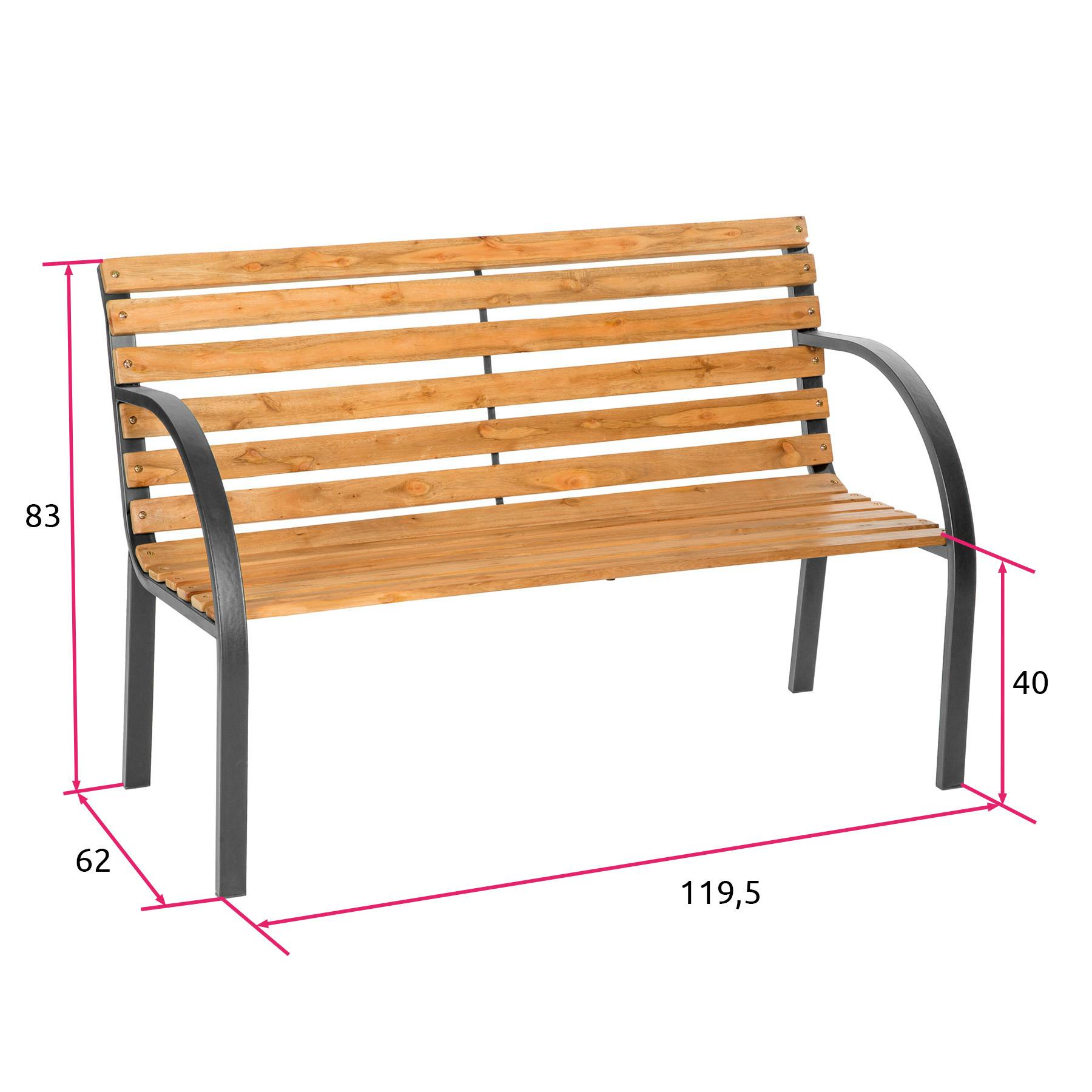 tectake Panchina da giardino Micha, in legno 2 posti 119,5 x 62 x 83 cm -  marrone - 401425