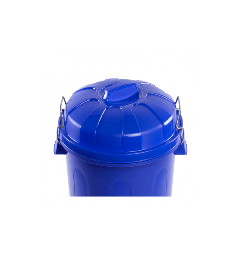 Cubo Basura de plástico con Tapadera, Cubo almacenaje y reciclar, 100  litros (Azul)